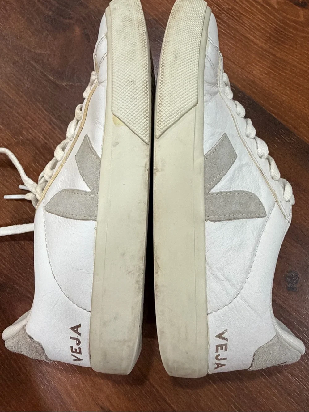 Veja women's sneakers - tan/white color Sz 7